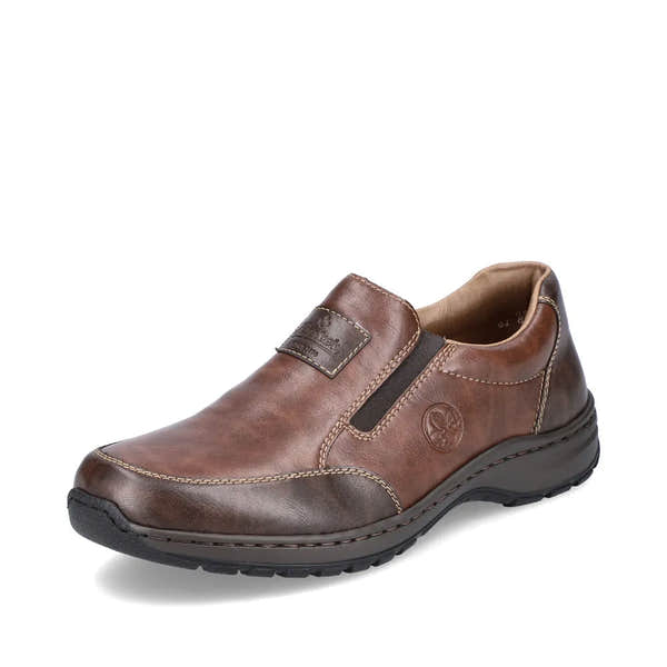 Rieker 03354-26 Mens Brown Leather Slip On Shoes-elevate your sole