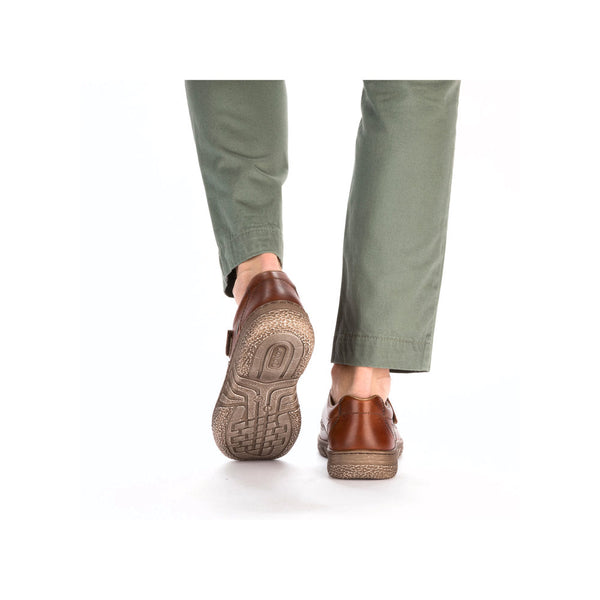 Rieker 03578-24 Mens Cognac Leather Touch Fastening Sandals-elevate your sole