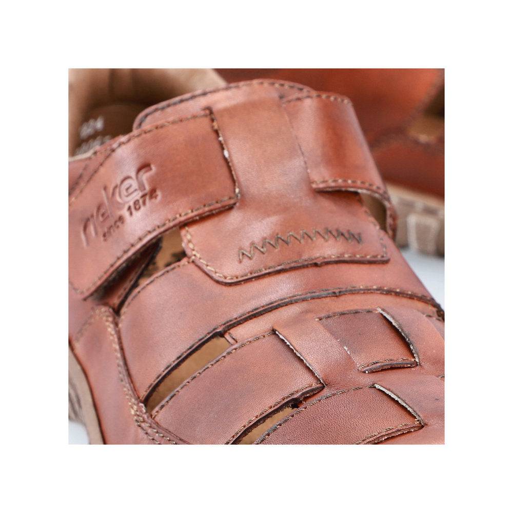 Rieker 03578-24 Mens Cognac Leather Touch Fastening Sandals-elevate your sole