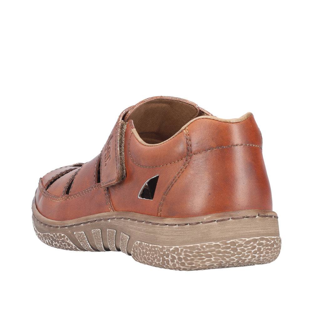 Rieker 03578-24 Mens Cognac Leather Touch Fastening Sandals-elevate your sole