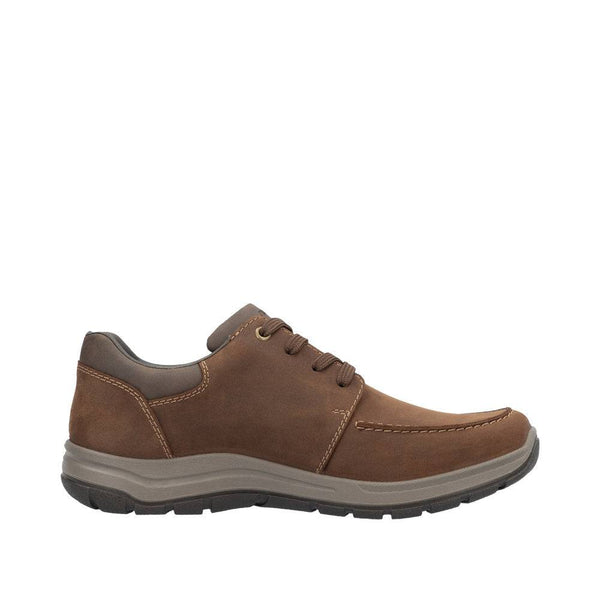 Rieker 03601-22 Mens Brown Suede Water Resistant Zip & Lace Shoes-elevate your sole