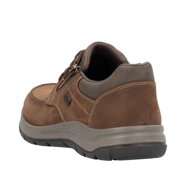 Rieker 03601-22 Mens Brown Suede Water Resistant Zip & Lace Shoes-elevate your sole