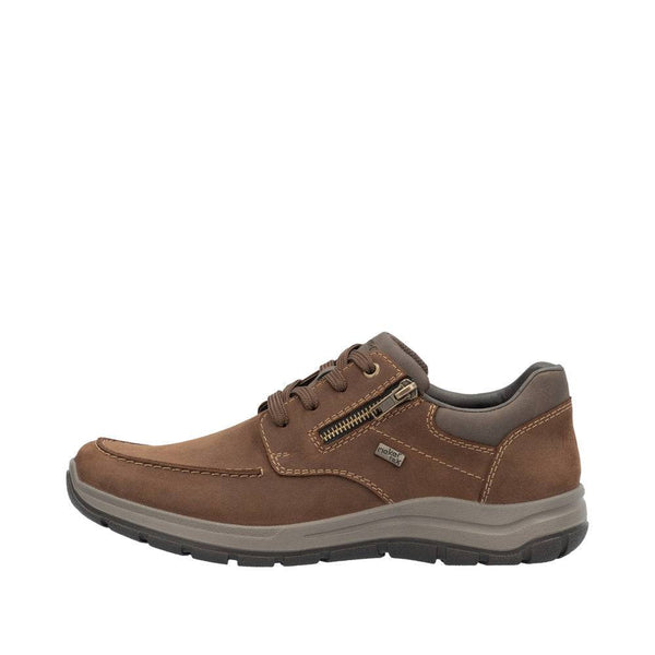 Rieker 03601-22 Mens Brown Suede Water Resistant Zip & Lace Shoes-elevate your sole