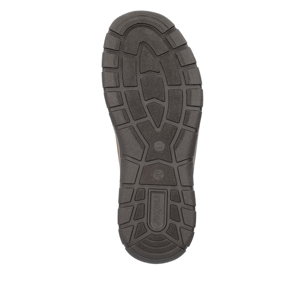 Rieker 03601-22 Mens Brown Suede Water Resistant Zip & Lace Shoes-elevate your sole