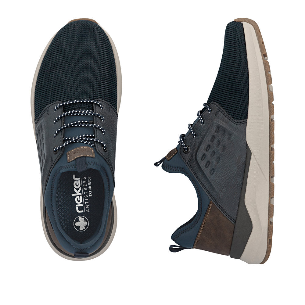 Rieker 06058-14 Mens Wide Navy Elasticated Shoes