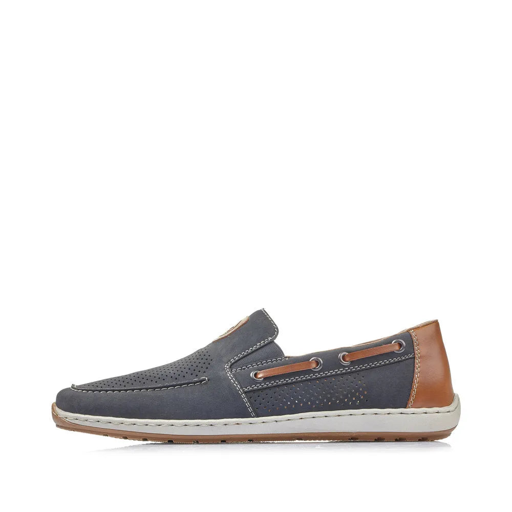 Rieker 08866-15 Mens Navy Wide Fit Casual Slip On Shoes - elevate your sole