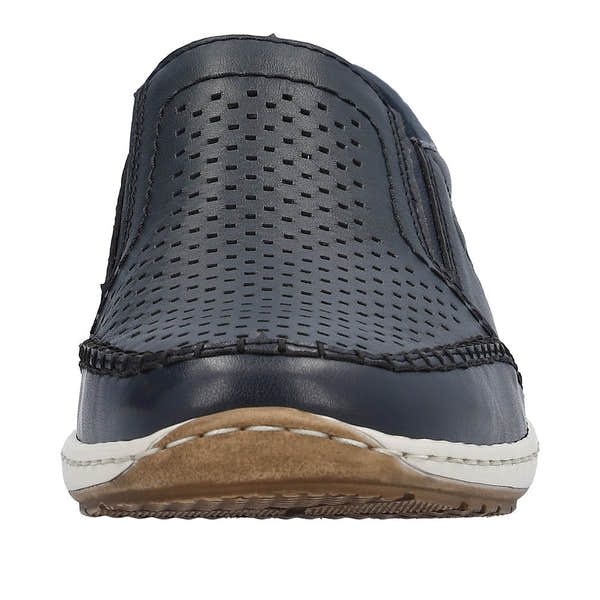 Rieker 08868-15 Mens Navy Blue Leather Slip On Loafers-elevate your sole