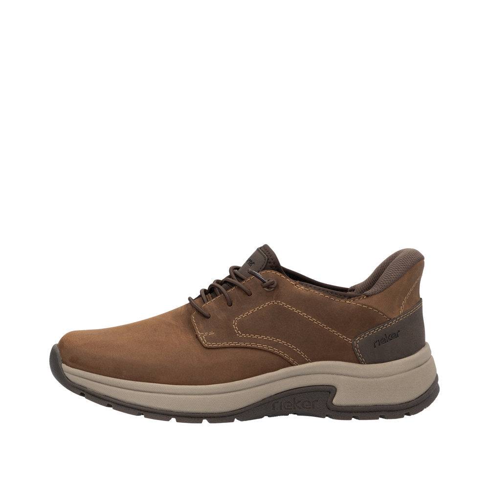 Rieker 11050-22 Mens Wide Brown Wax Suede Hands Free Slip On Shoes-elevate your sole