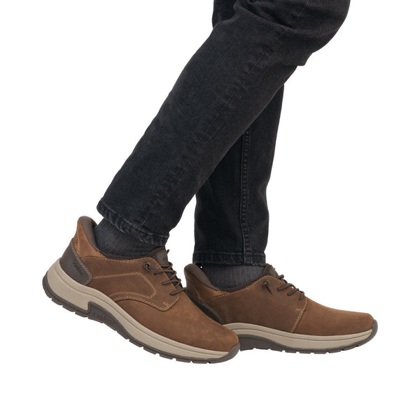 Rieker 11050-22 Mens Wide Brown Wax Suede Hands Free Slip On Shoes-elevate your sole