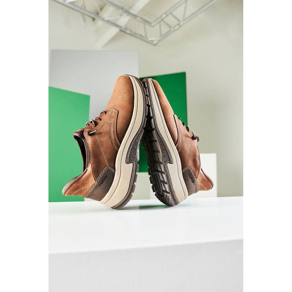 Rieker 11050-22 Mens Wide Brown Wax Suede Hands Free Slip On Shoes-elevate your sole