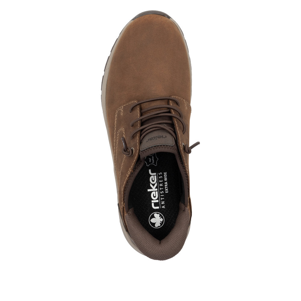Rieker 11050-22 Mens Wide Brown Wax Suede Hands Free Slip On Shoes-elevate your sole