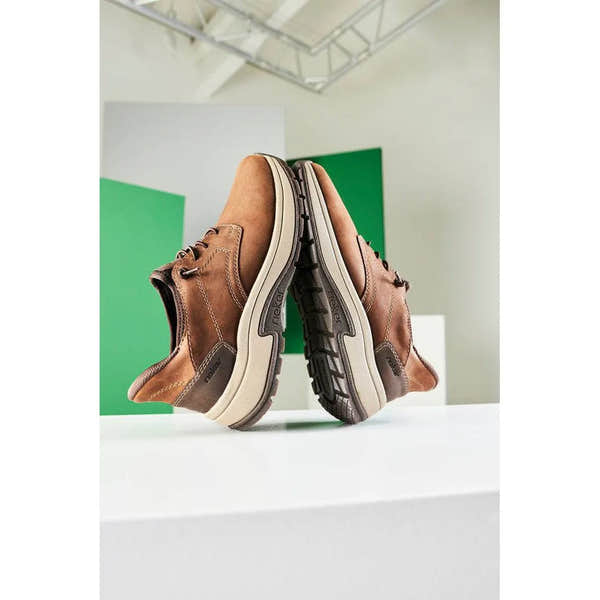 Rieker 11050-22 Mens Wide Brown Wax Suede Hands Free Slip On Shoes-elevate your sole