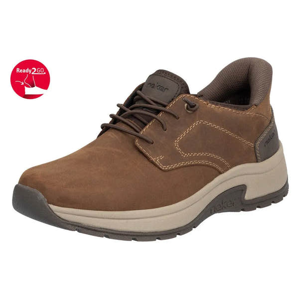 Rieker 11050-22 Mens Wide Brown Wax Suede Hands Free Slip On Shoes-elevate your sole