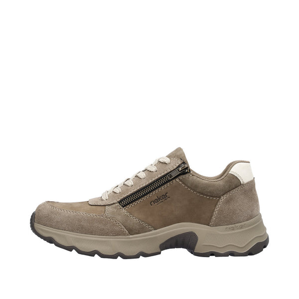 Rieker 11400-25 Bastian Mens Brown Leather Zip & Lace Shoes-elevate your sole