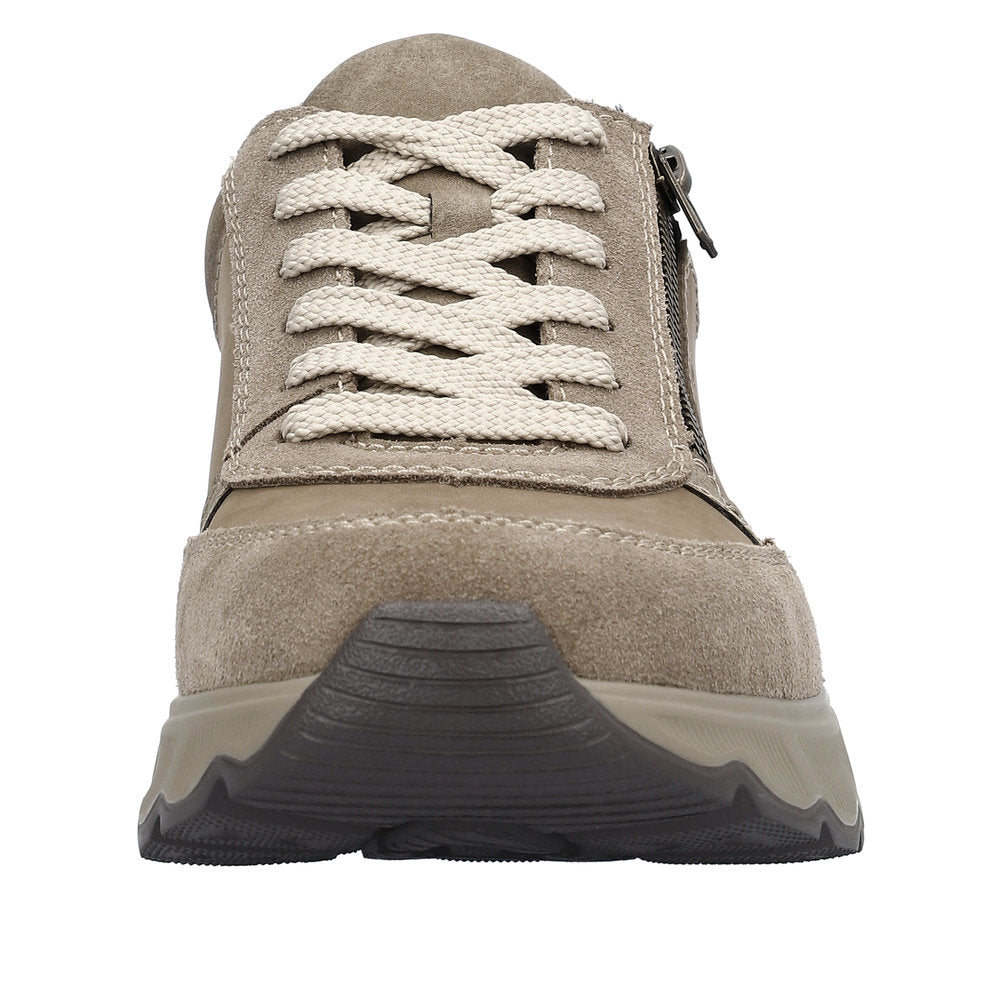 Rieker 11400-25 Bastian Mens Brown Leather Zip & Lace Shoes-elevate your sole