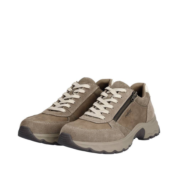 Rieker 11400-25 Bastian Mens Brown Leather Zip & Lace Shoes-elevate your sole