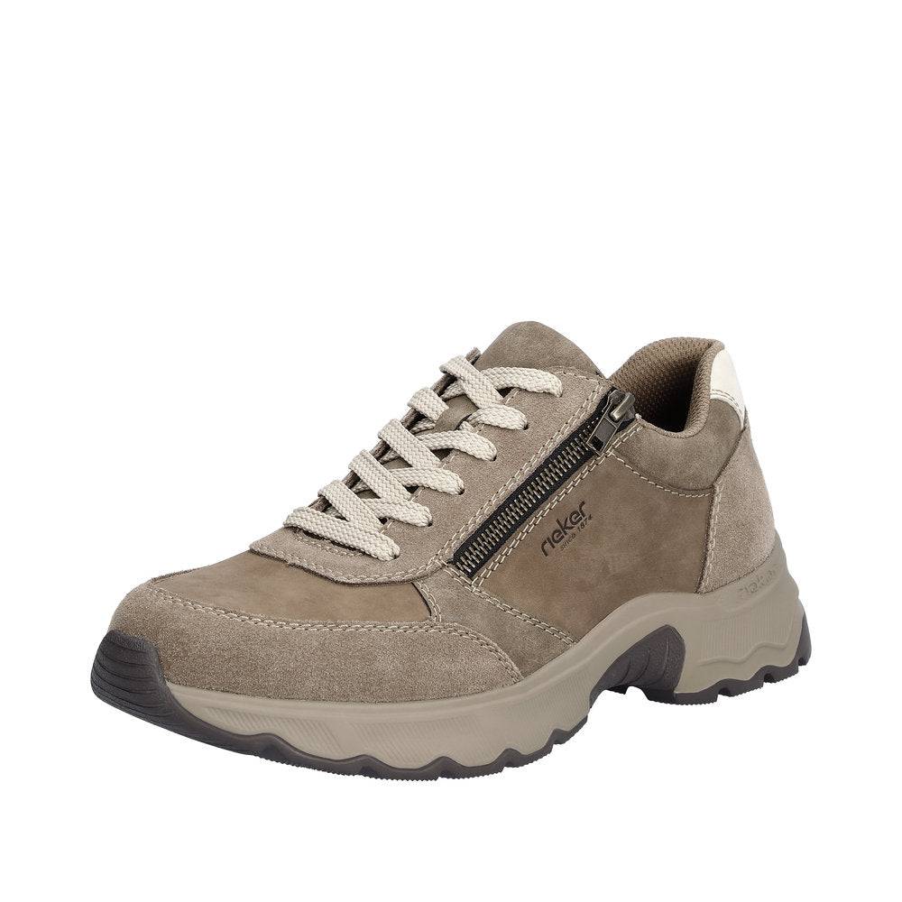 Rieker 11400-25 Bastian Mens Brown Leather Zip & Lace Shoes-elevate your sole