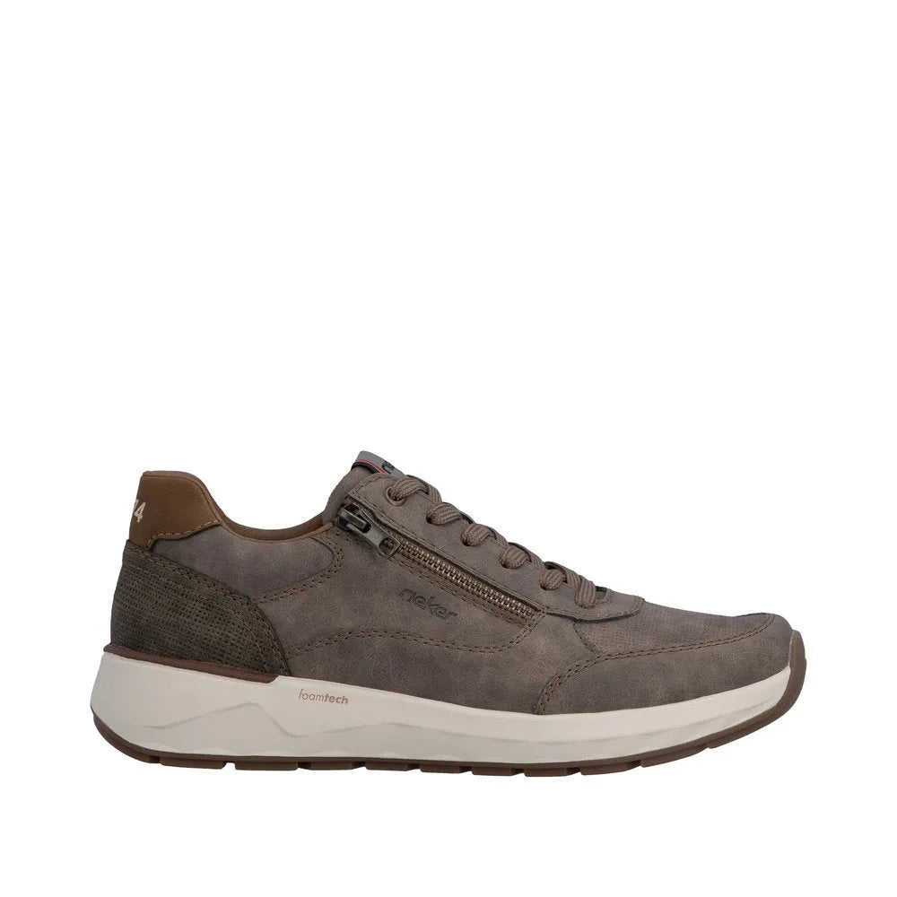 Rieker 11504-64 Mens Wide Brown Zip & Lace Shoes