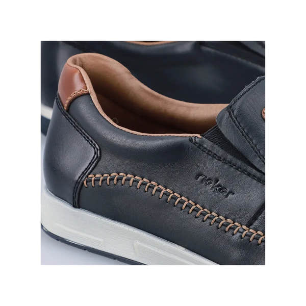 Rieker 11962-14 Titus Mens Navy Blue Leather Slip On Loafers-elevate your sole