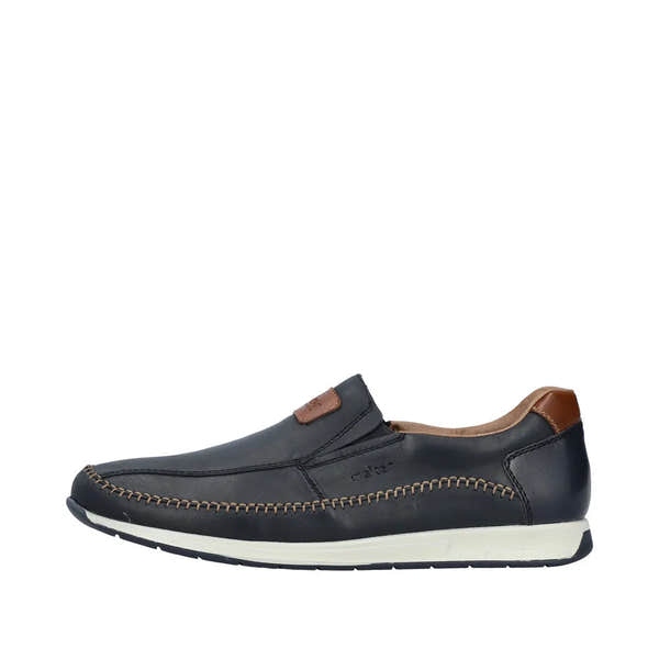 Rieker 11962-14 Titus Mens Navy Blue Leather Slip On Loafers-elevate your sole