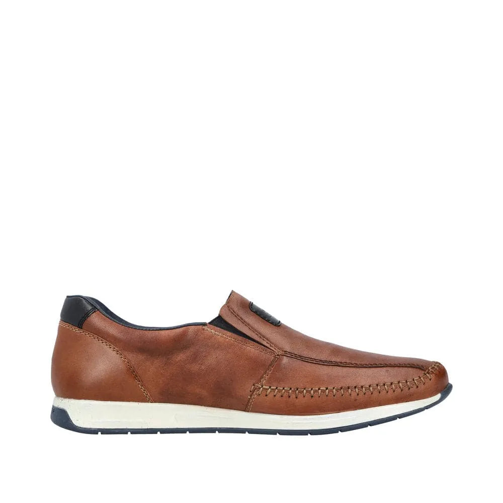 Rieker 11962-25 Titus Mens Brown Leather Slip On Loafers-elevate your sole