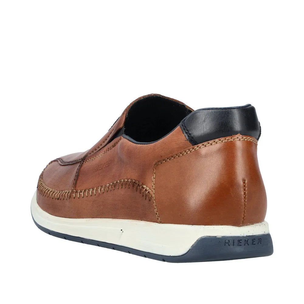 Rieker 11962-25 Titus Mens Brown Leather Slip On Loafers-elevate your sole
