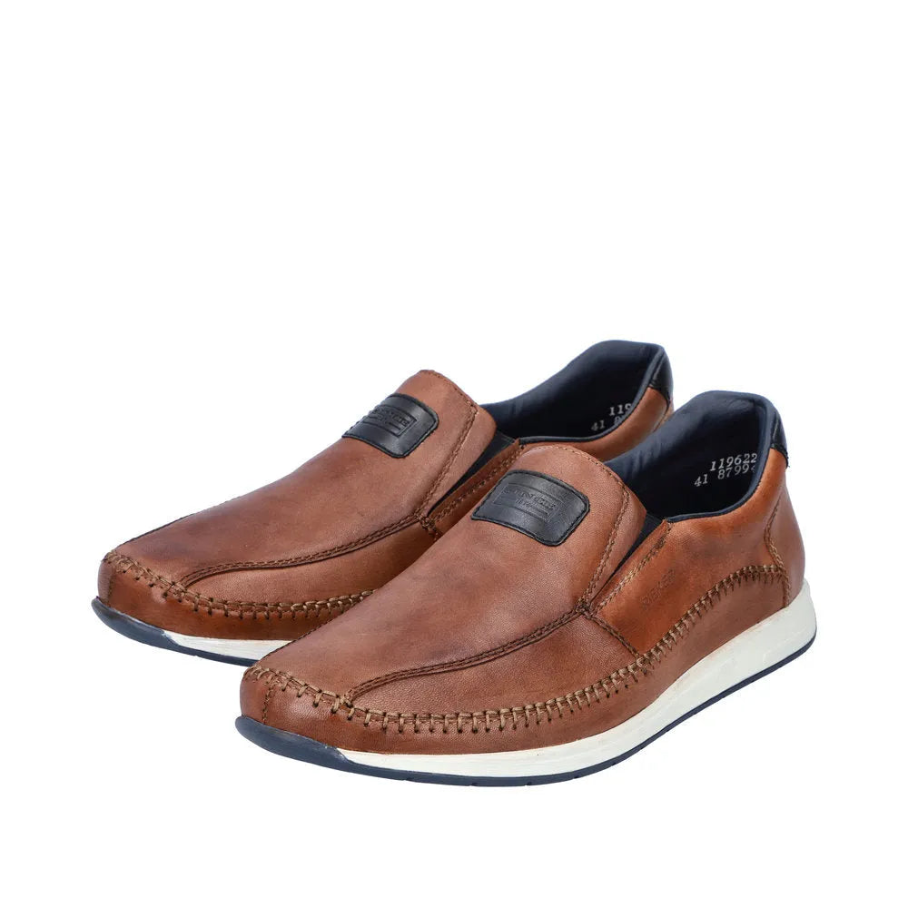 Rieker 11962-25 Titus Mens Brown Leather Slip On Loafers-elevate your sole