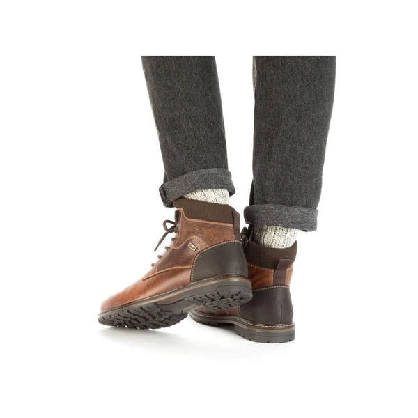 Rieker 13740-24 Mens Brown Leather Water Resistant Zip & Lace Ankle Boots-elevate your sole