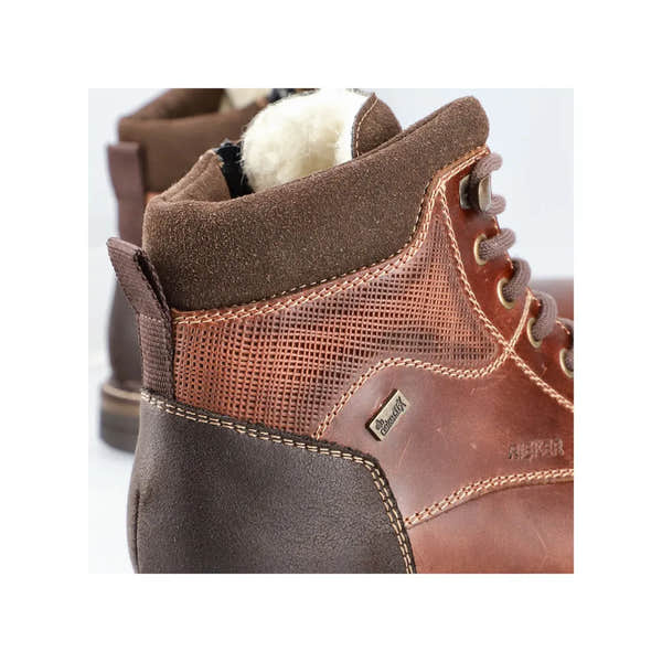 Rieker 13740-24 Mens Brown Leather Water Resistant Zip & Lace Ankle Boots-elevate your sole
