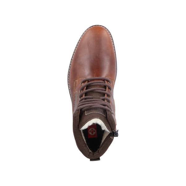 Rieker 13740-24 Mens Brown Leather Water Resistant Zip & Lace Ankle Boots-elevate your sole