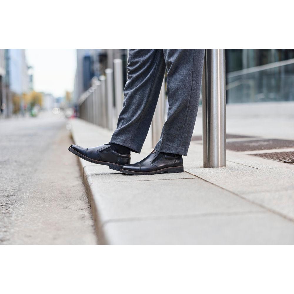 Rieker 13950-00 Mens Wide Black Leather Elasticated Shoes