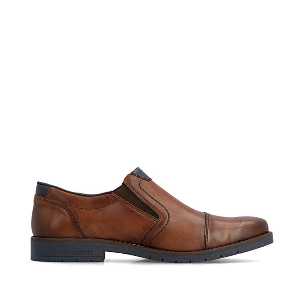 Rieker 13950-24 Mens Wide Brown Leather Elasticated Shoes