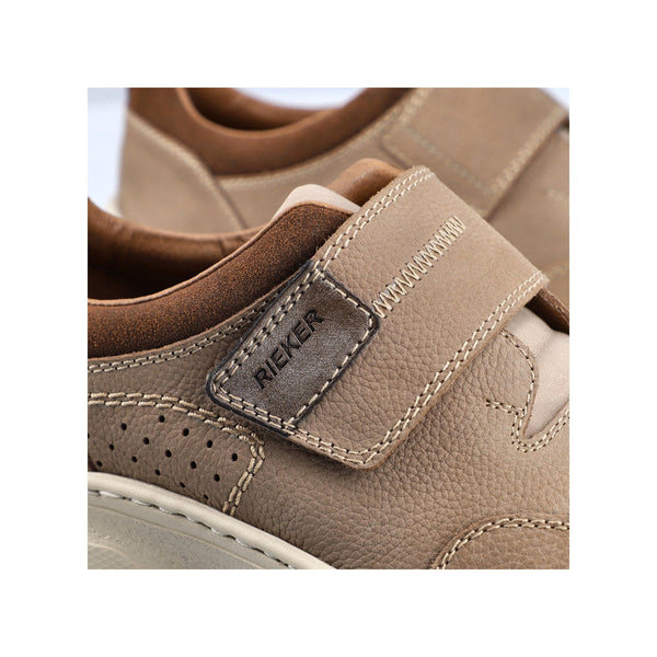 Rieker 14360-25 Mens Taupe Leather & Textile Touch Fastening Shoes-elevate your sole