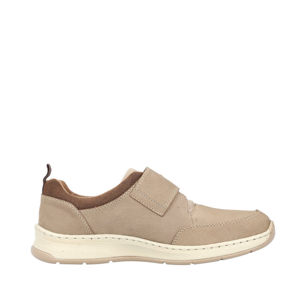 Rieker 14360-25 Mens Taupe Leather & Textile Touch Fastening Shoes-elevate your sole