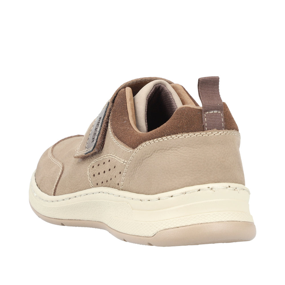Rieker 14360-25 Mens Taupe Leather & Textile Touch Fastening Shoes-elevate your sole