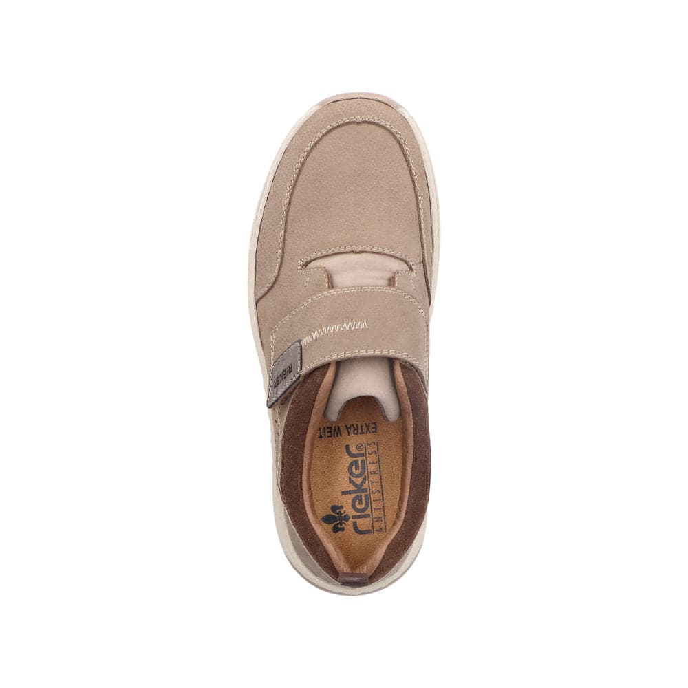 Rieker 14360-25 Mens Taupe Leather & Textile Touch Fastening Shoes-elevate your sole