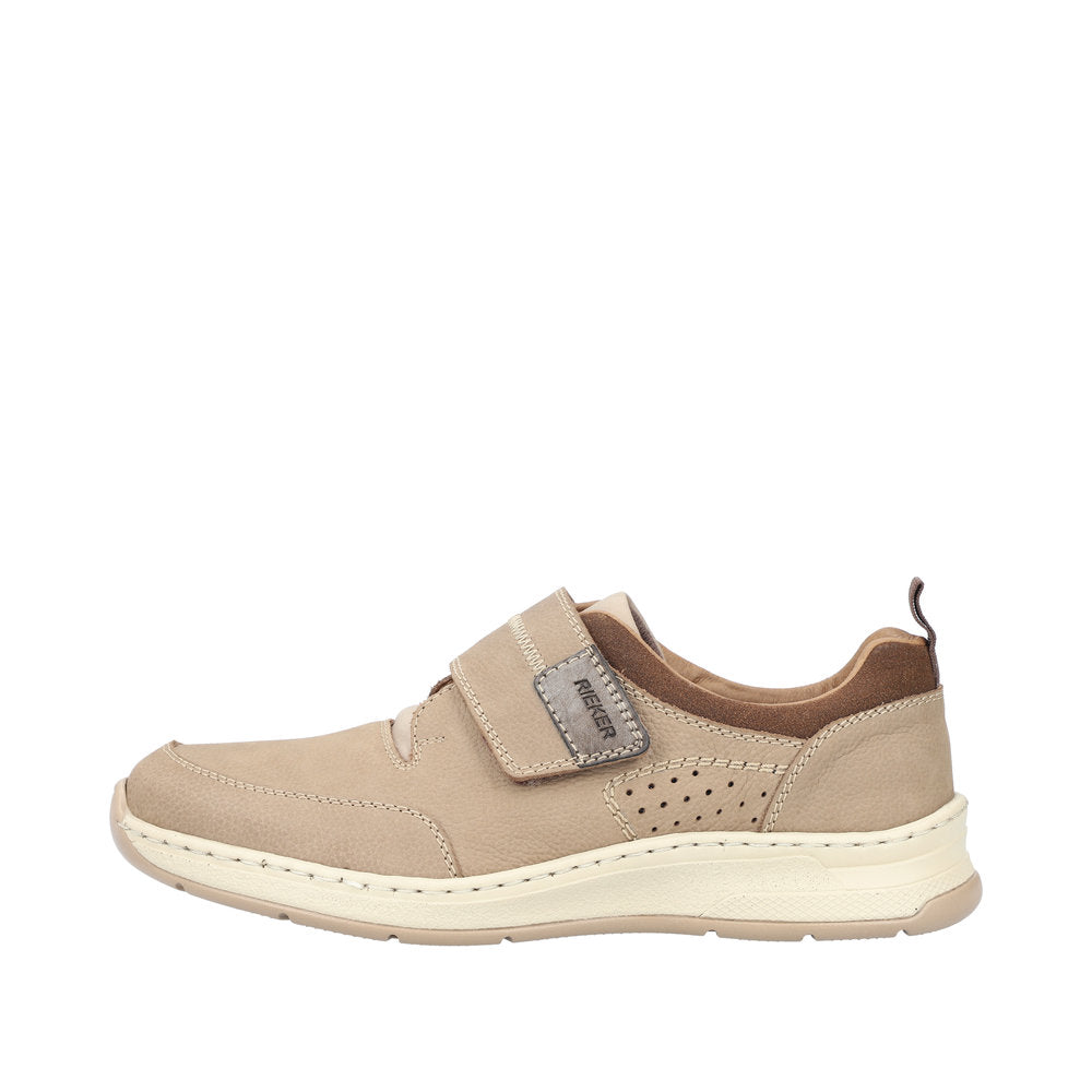 Rieker 14360-25 Mens Taupe Leather & Textile Touch Fastening Shoes-elevate your sole