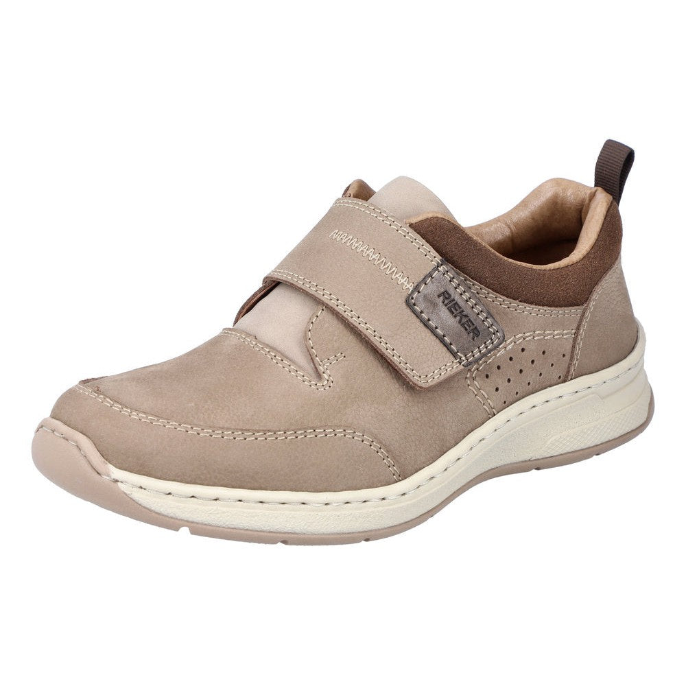 Rieker 14360-25 Mens Taupe Leather & Textile Touch Fastening Shoes-elevate your sole