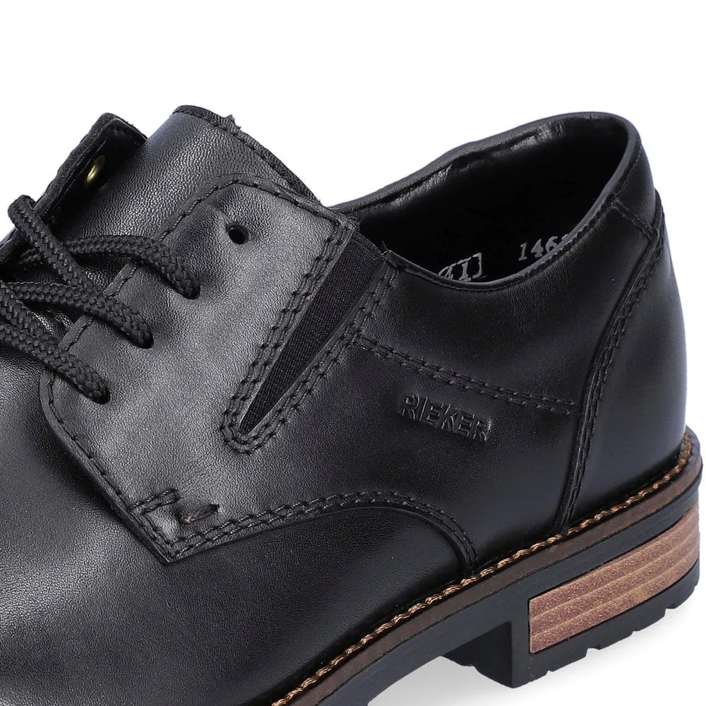 Rieker 14621-00 Mens Black Leather Lace Up Shoes-elevate your sole