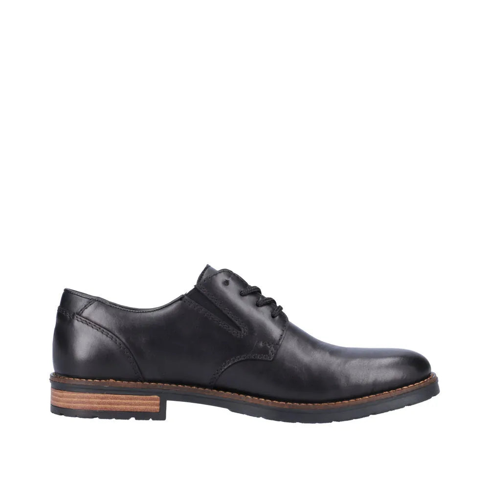 Rieker 14621-00 Mens Black Leather Lace Up Shoes-elevate your sole
