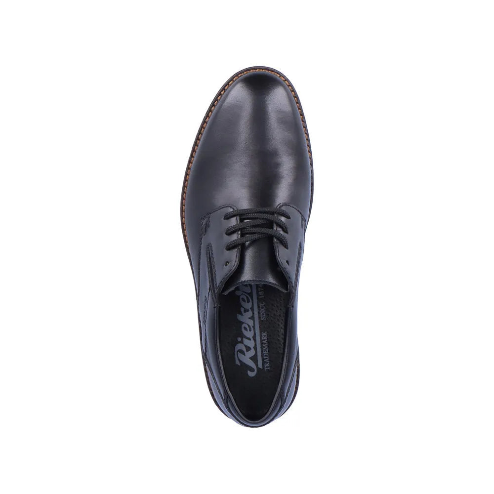 Rieker 14621-00 Mens Black Leather Lace Up Shoes-elevate your sole