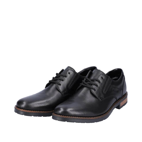Rieker 14621-00 Mens Black Leather Lace Up Shoes-elevate your sole