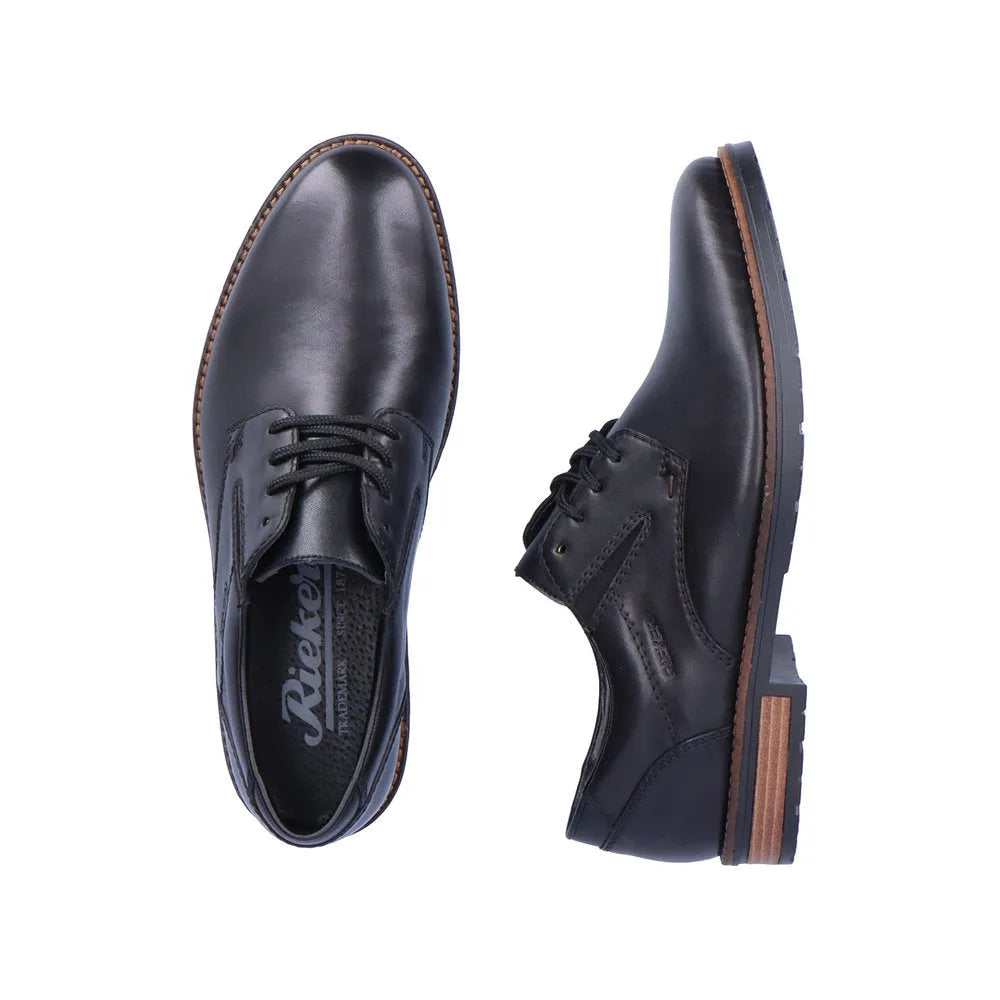 Rieker 14621-00 Mens Black Leather Lace Up Shoes-elevate your sole