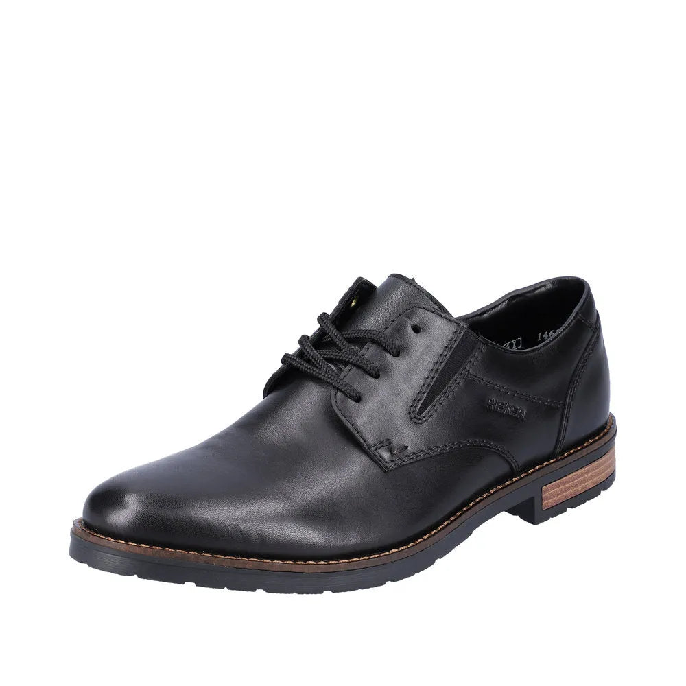 Rieker 14621-00 Mens Black Leather Lace Up Shoes-elevate your sole