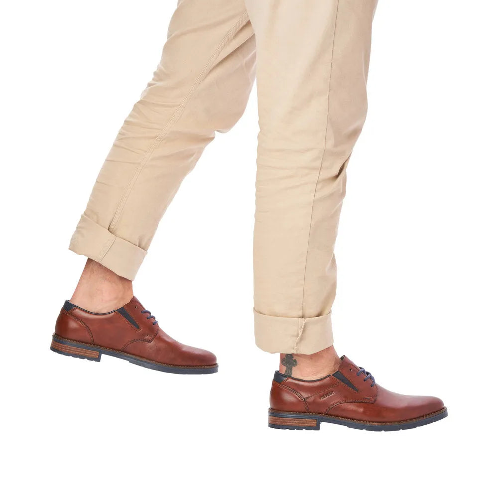Rieker 14621-24 Mens Brown Leather Lace Up Shoes-elevate your sole