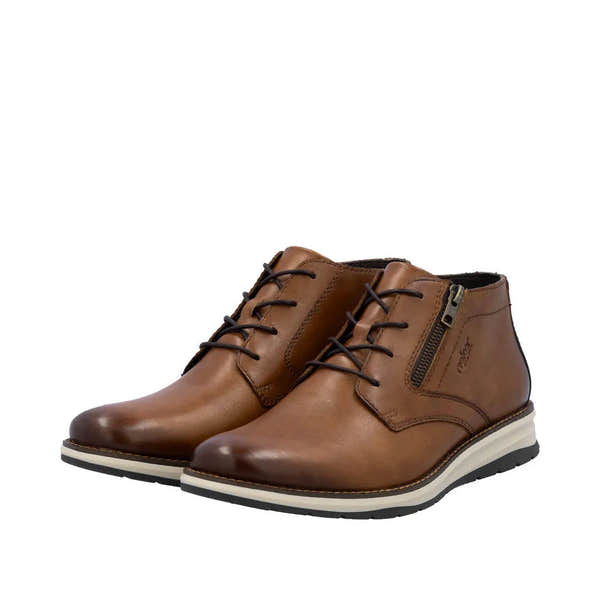 Rieker 14705-24 men's brown leather zip & lace chukka boots, additional product view 8.