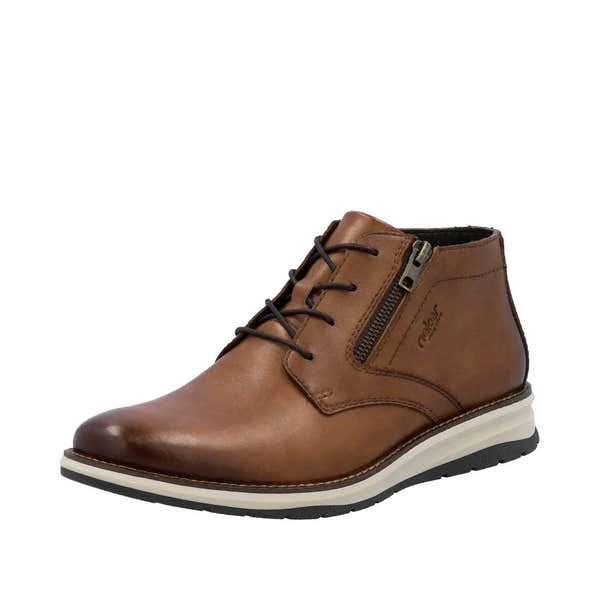Rieker 14705-24 men's brown leather zip & lace chukka boots, additional product view 1.