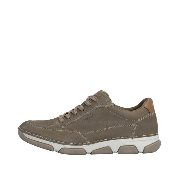 Rieker 15900-25 men's wide brown leather lace-up shoes with rounded toe and cushioned sole.