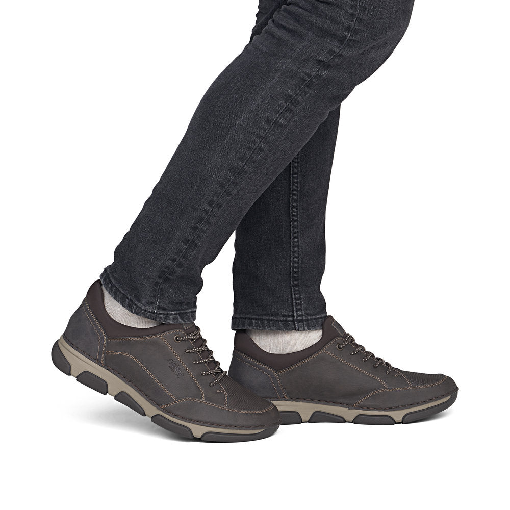 Rieker 15950-25 Mens Wide Grey Elasticated Shoes