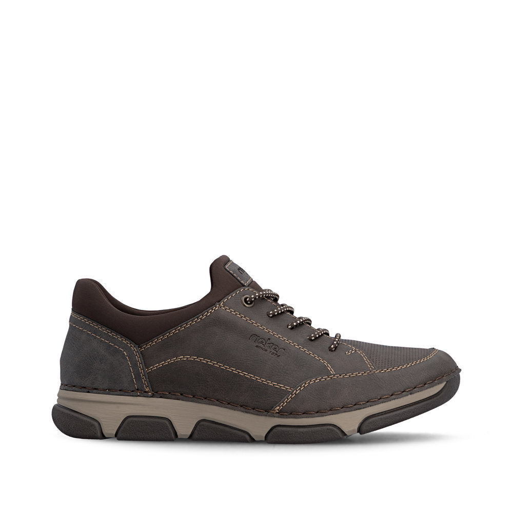 Rieker 15950-25 Mens Wide Grey Elasticated Shoes
